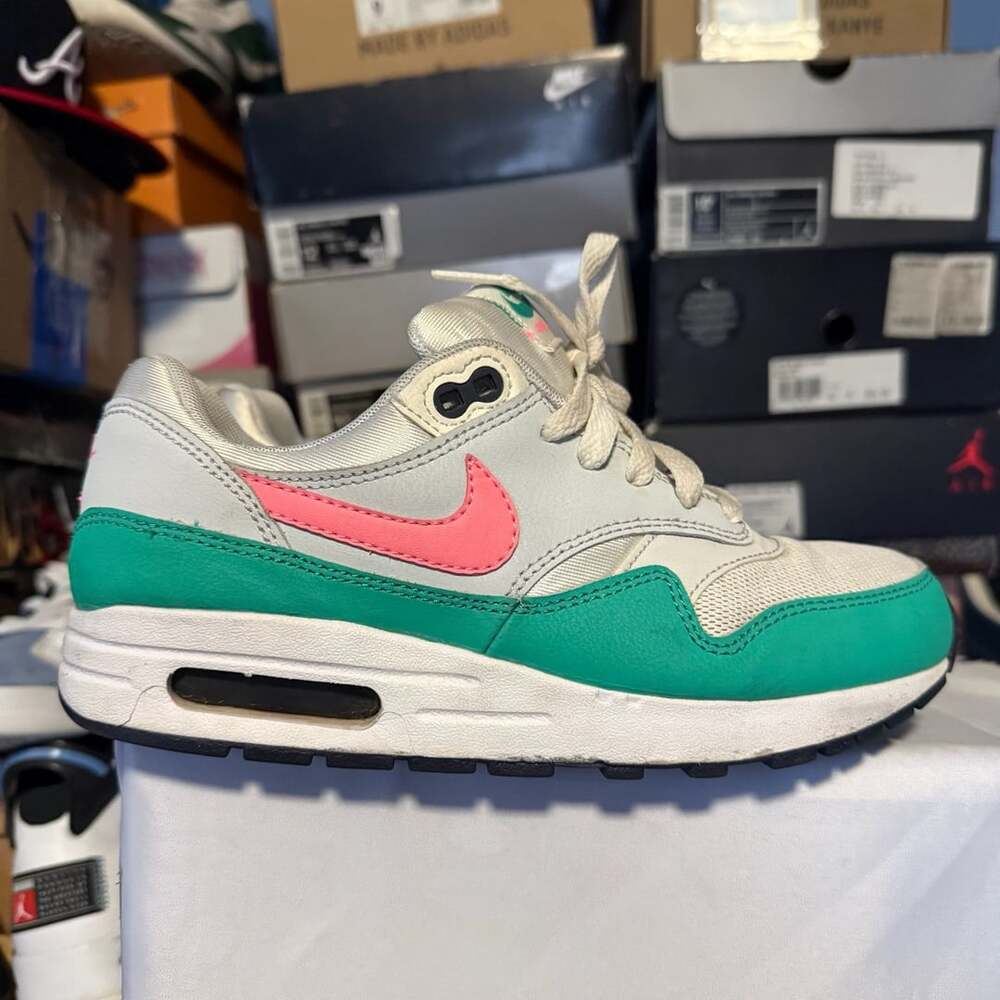 Nike Air Max 1 GS Size 6Y White Green Pink Watermelon